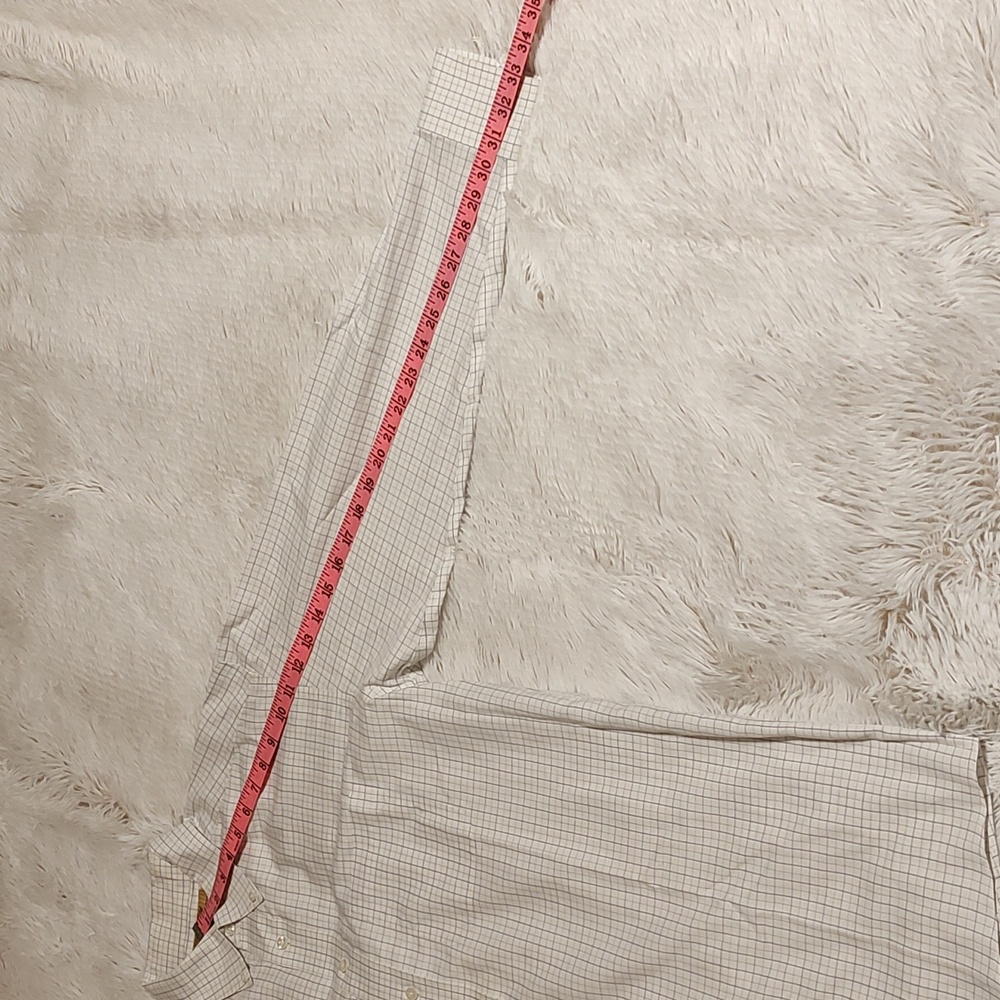 Roundtree & Yorke Gold Label Non-Iron Shirt White Blue Plaid 100% Cotton 15½/33 - Picture 10 of 12